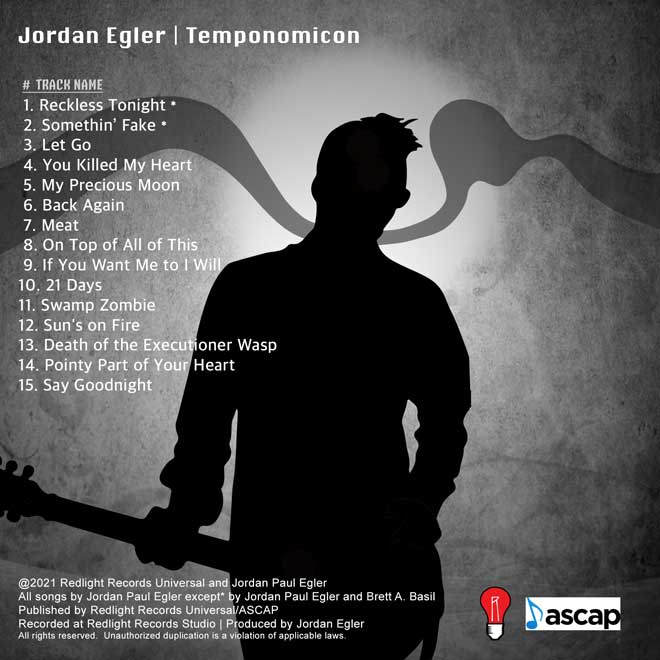 Jordan Egler Temponomicon Album Cover back
